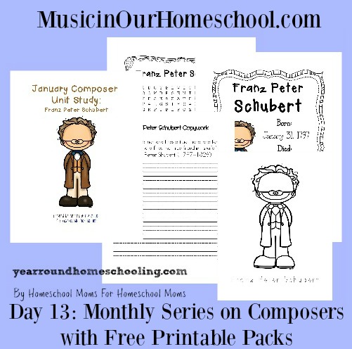 Monthly Series on Composers with Free Printable Packs collage