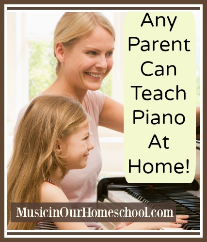 Any Parent Can Teach Piano at Home~ see how this mom teaches her kids piano, what curriculum to use, and more piano teaching tips! #musicinourhomeschool #homeschoolmusic #pianolessons #pianolessonsathome
