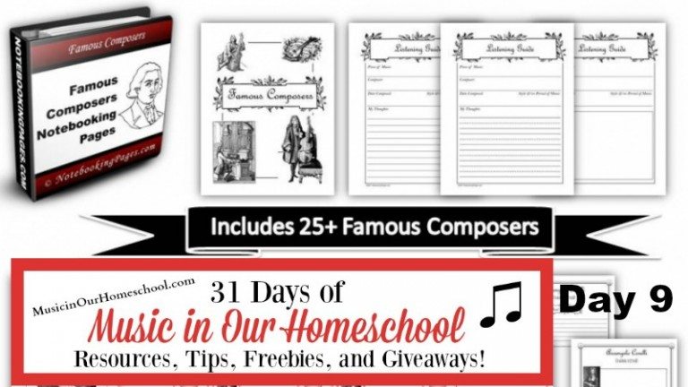 Famous Composer Notebooking Pages to Add to Your Music Studies