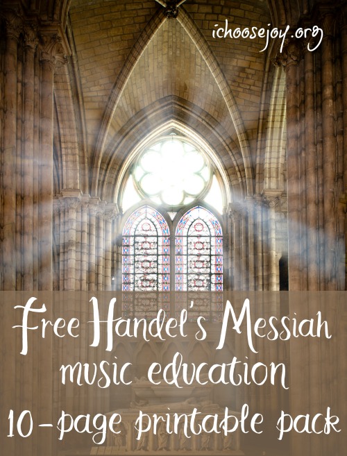 Free Handel's Messiah music education 10-page printable pack from Music in Our Homeschool #musicinourhomeschool #homeschoolmusic #handelsmessiah 
