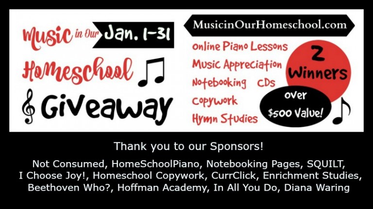The “Music in Our Homeschool” Website Launch Giveaway- worth over $500! (Day 2)