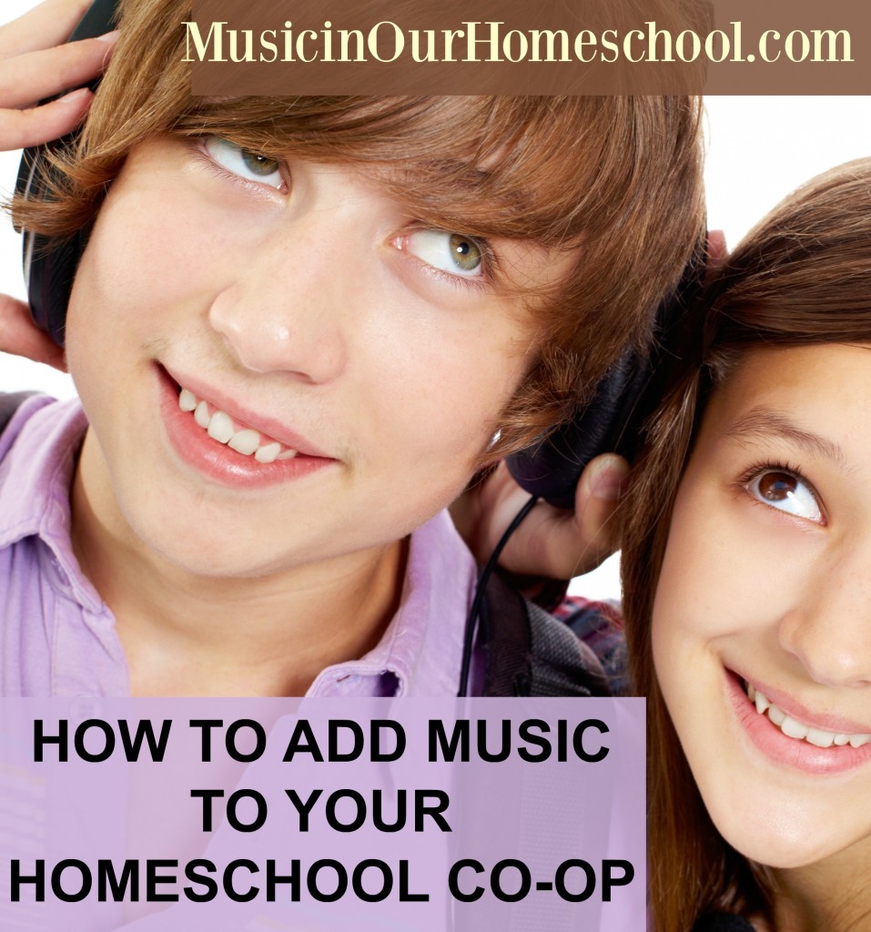 How to Add Music to a Homeschool Co-op. Use these ideas for including music in your homeschool co-op. Don't neglect music education in your homeschool! #musicinourhomeschool #homeschoolcoop #musiceducation #musiclessonsforkids #homeschoolmusic