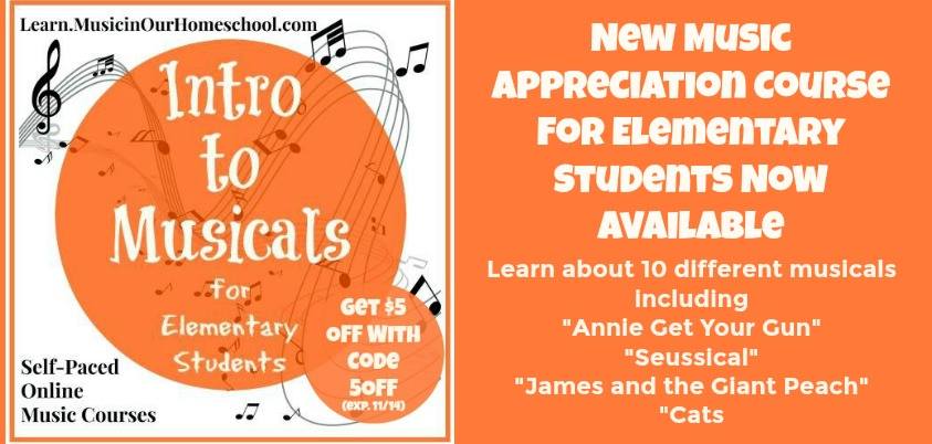 Intro to Musicals for Elementary Students self-paced online course. Use coupon code 5OFF to get $5 until 11/14