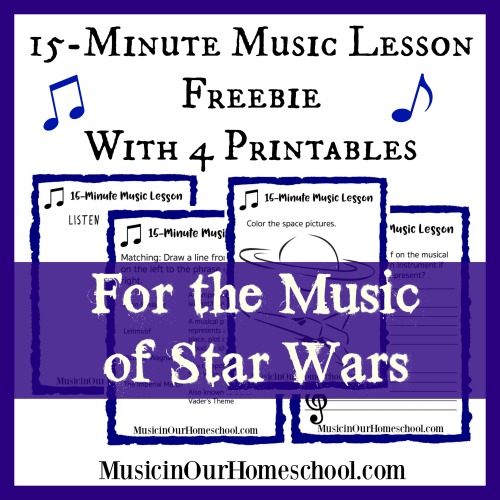 15-Minute Music Lesson on Star Wars with Free Printable Pack #elementary #elementarymusic #musiclessonsforkids #musicfreebie #musicinourhomeschool