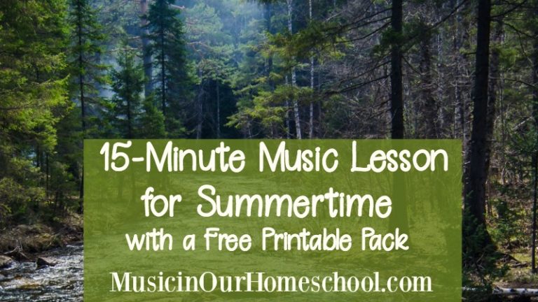 15-Minute Music Lesson for Summertime (with free printable pack)