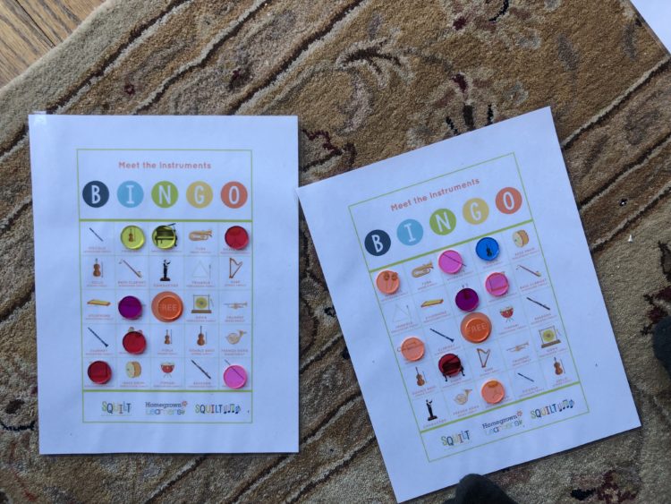 SQUILT now has a Meet the Instruments Bingo game that my kids enjoy playing! (From Music in Our Homeschool)