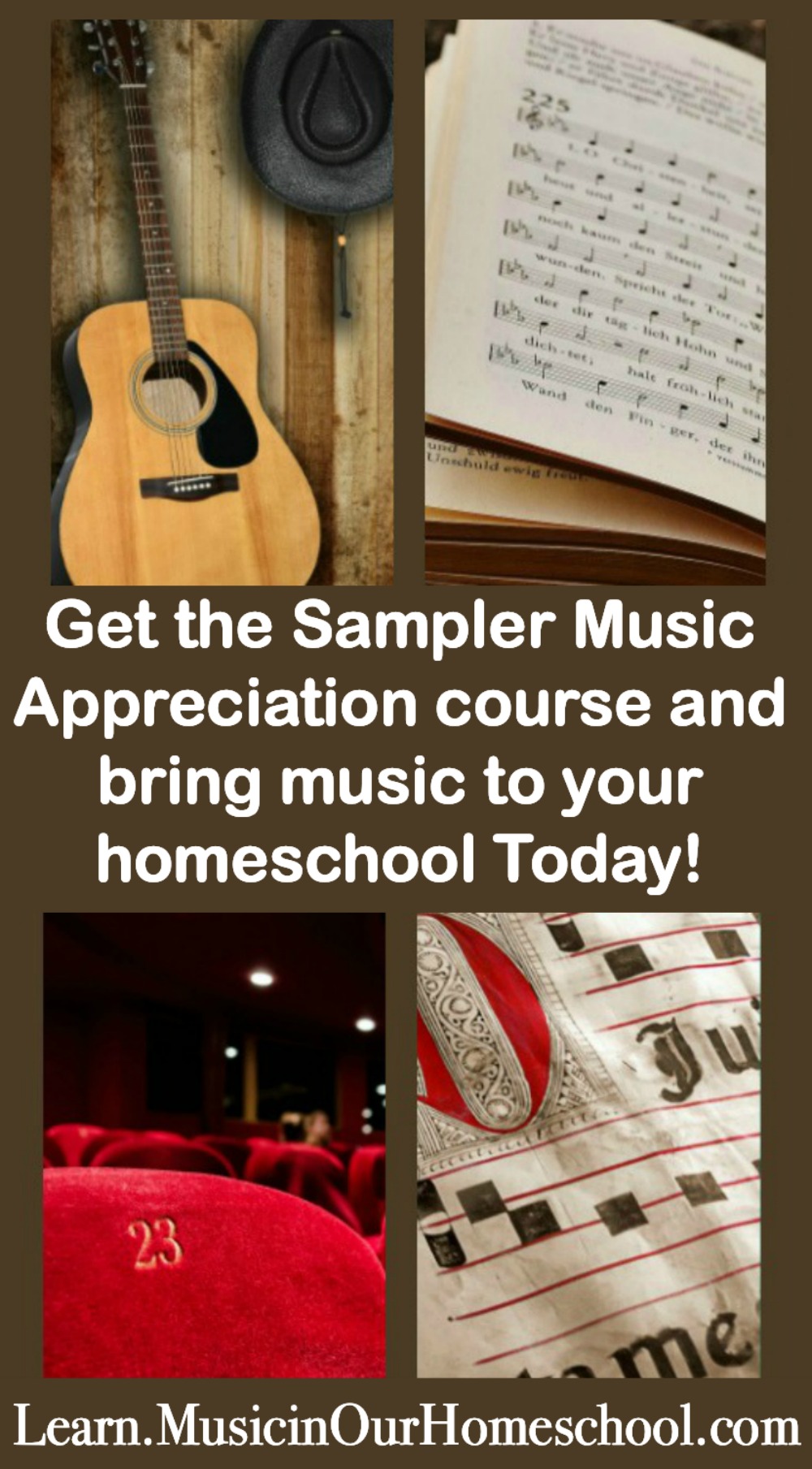 The Sampler Music Appreciation online course gives you a taste of many of the different course lessons available at Learn.MusicinOurHomeschool.com. #music #onlinemusic #homeschoolmusic #musicinourhomeschool