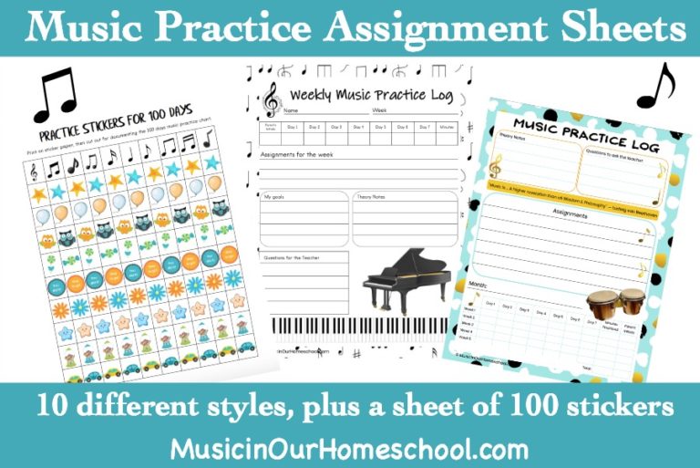 Use These Classy Music Practice Assignment Sheets to Encourage Practicing
