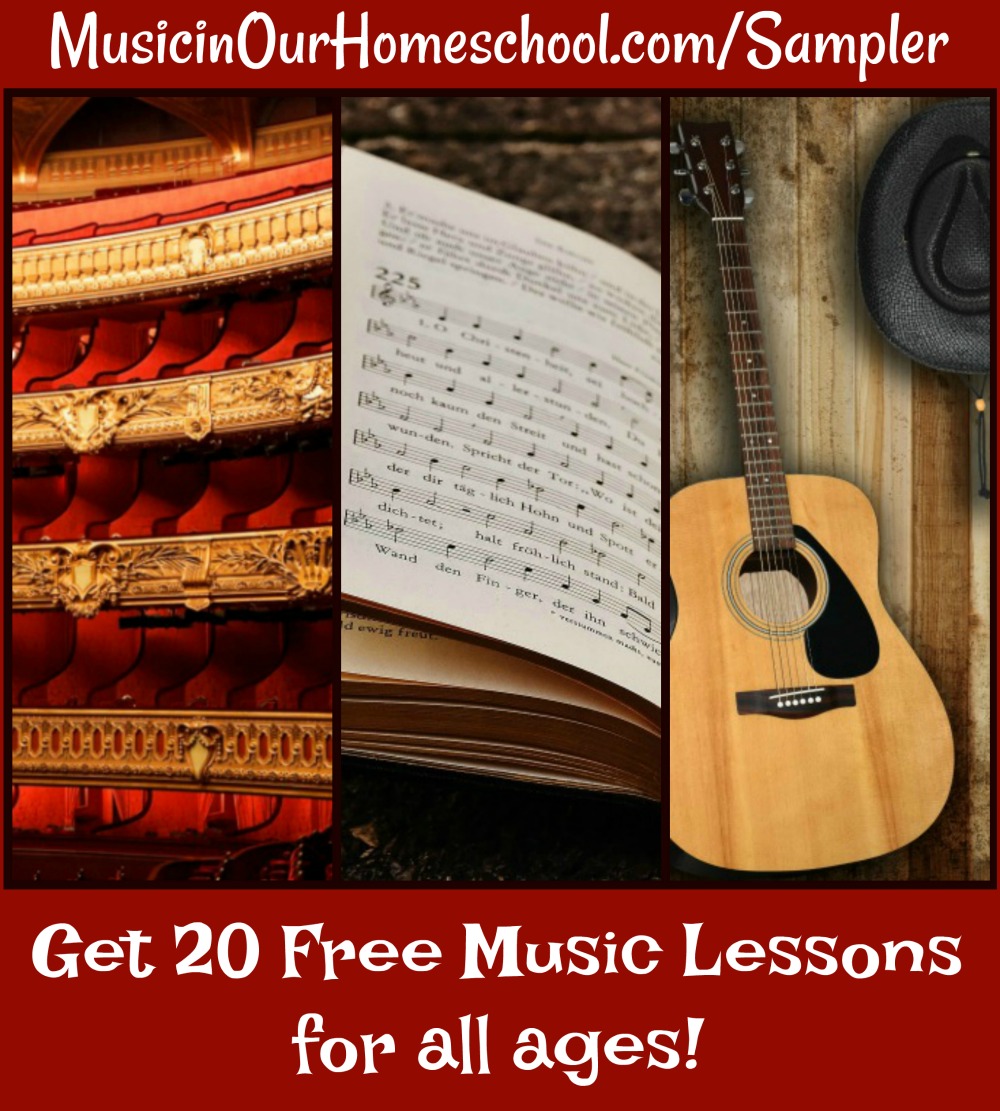 The Sampler Music Appreciation Course is FREE and provides 20 online music course lessons, great for all ages! From Learn.MusicinOurHomeschool.com