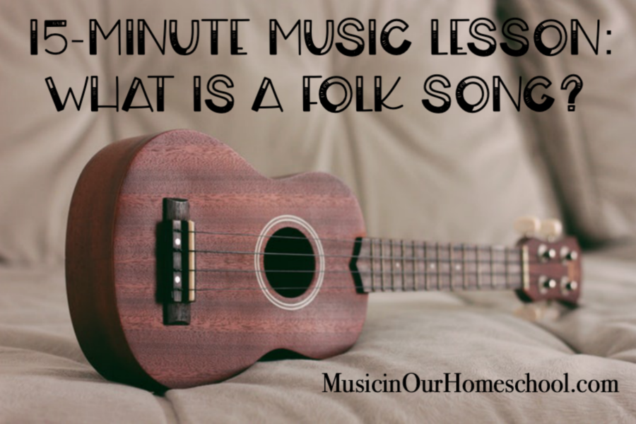 15-Minute Music Lesson freebie "What is a Folk Song?" with a $300 gift card giveaway! #musiclessonsforkids #folksongs #music #homeschoolmusic