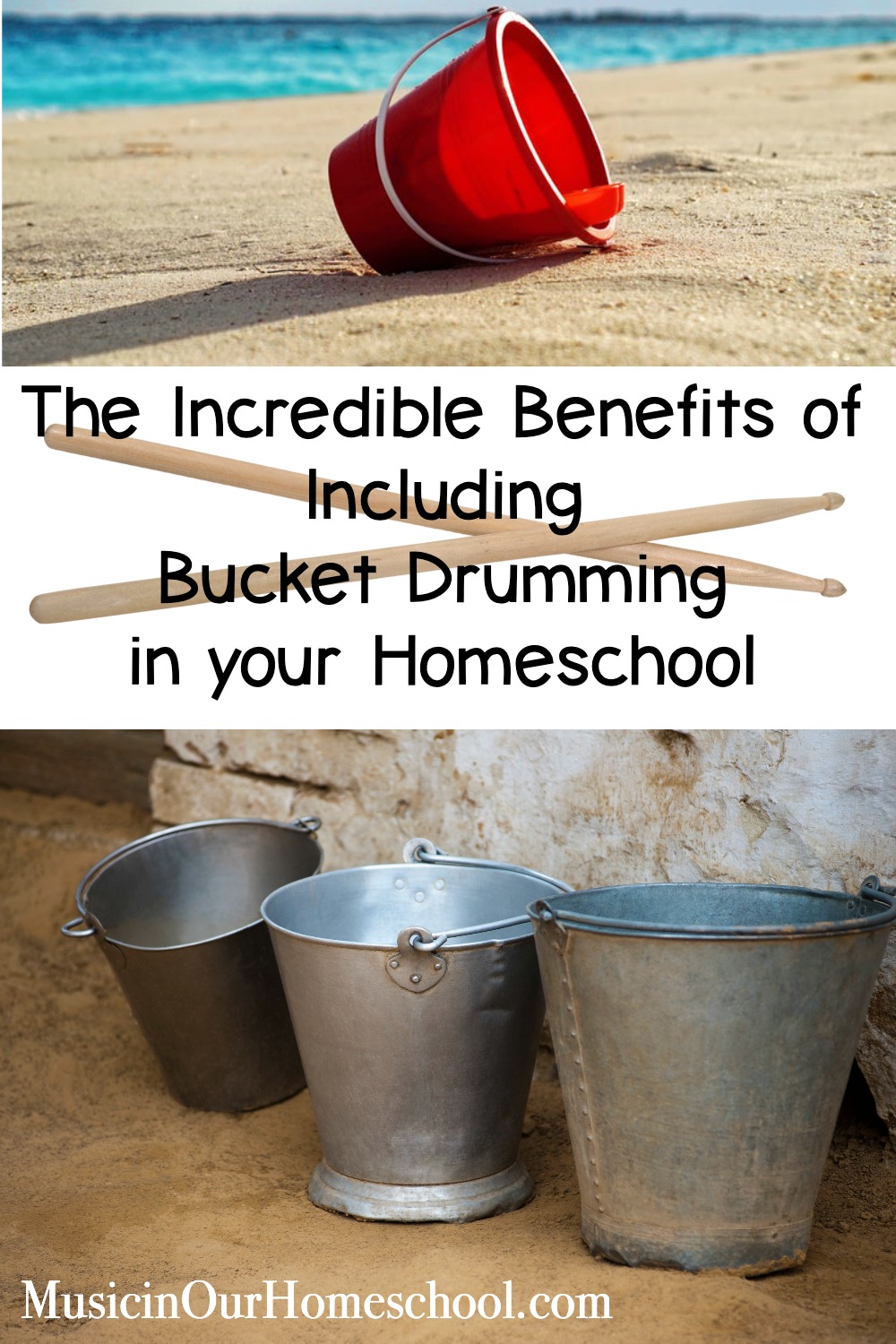 The Incredible Benefits of Including Bucket Drumming in your Homeschool #bucketdrumming #homeschoolmusic #musicinourhomeschool #musiclessonsforkids