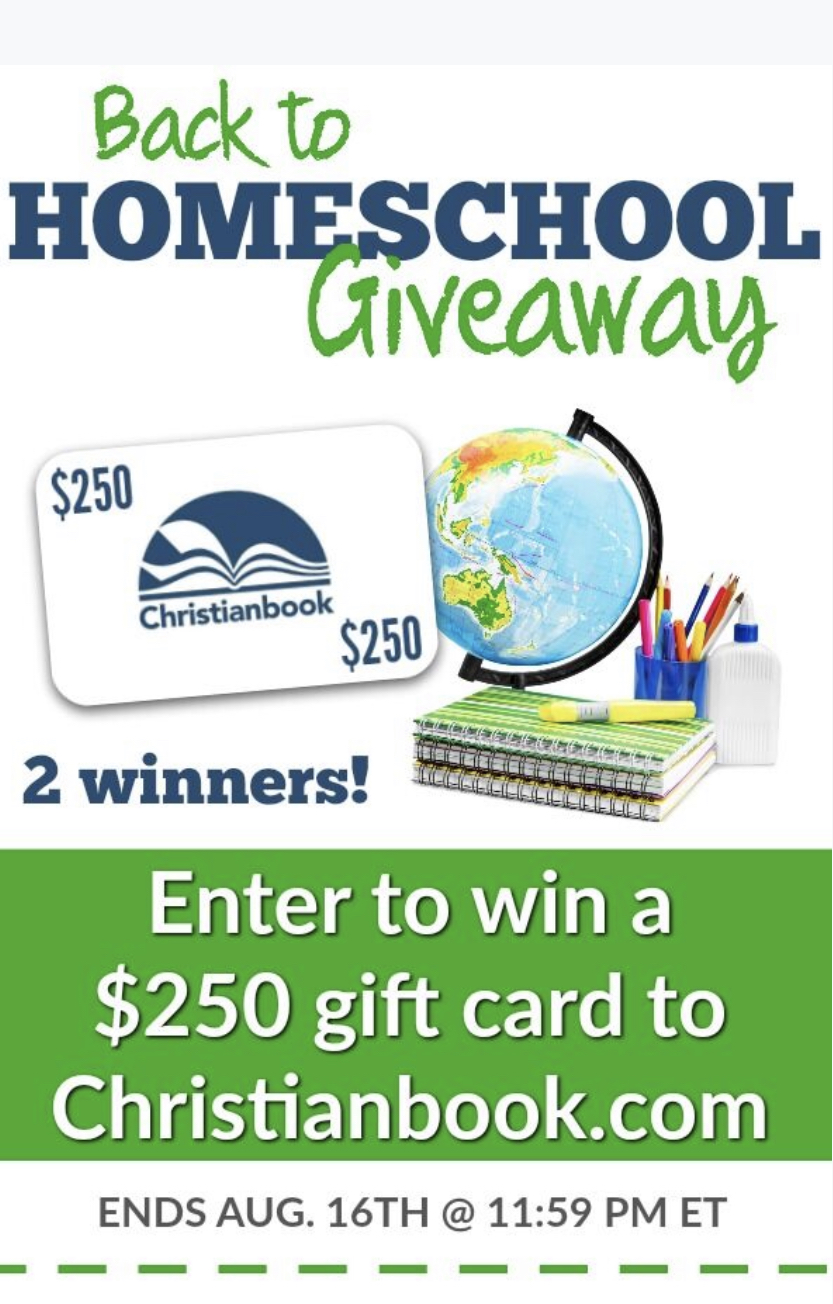Win one of 2 $250 gift certificates to Christian Book Distributors. A Homeschool Giveaway!