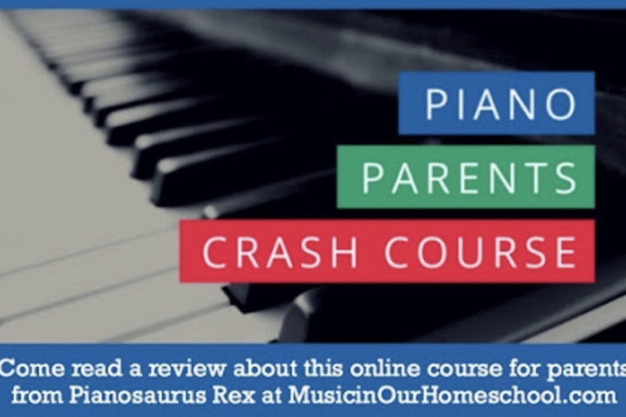 Piano Parents Crash Course, an online course for parents of new piano students from Pianosaurus Rex. Read the review at MusicinOurHomeschool.com. #music #pianolessons #musicinourhomeschool