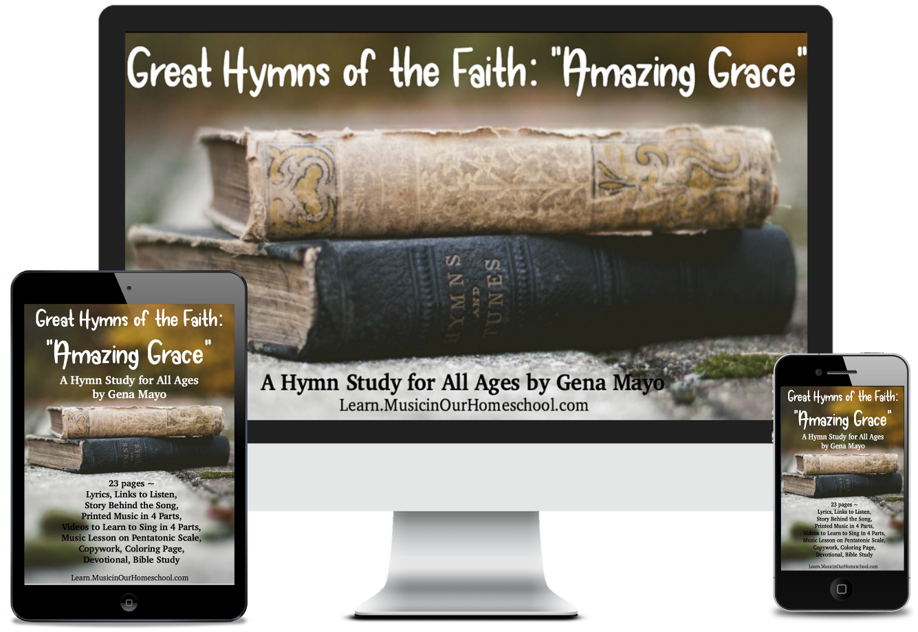 Great Hymns of the Faith Amazing Grace device collage