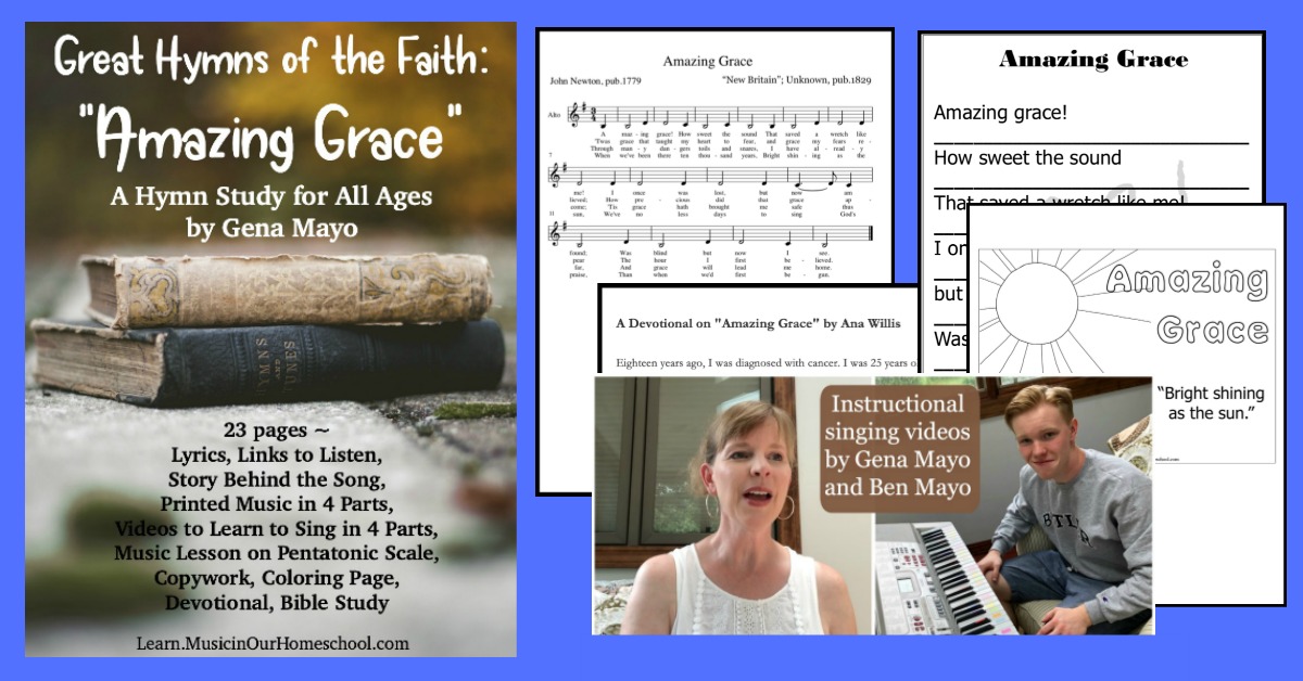 Great Hymns of the Faith printables graphic blue