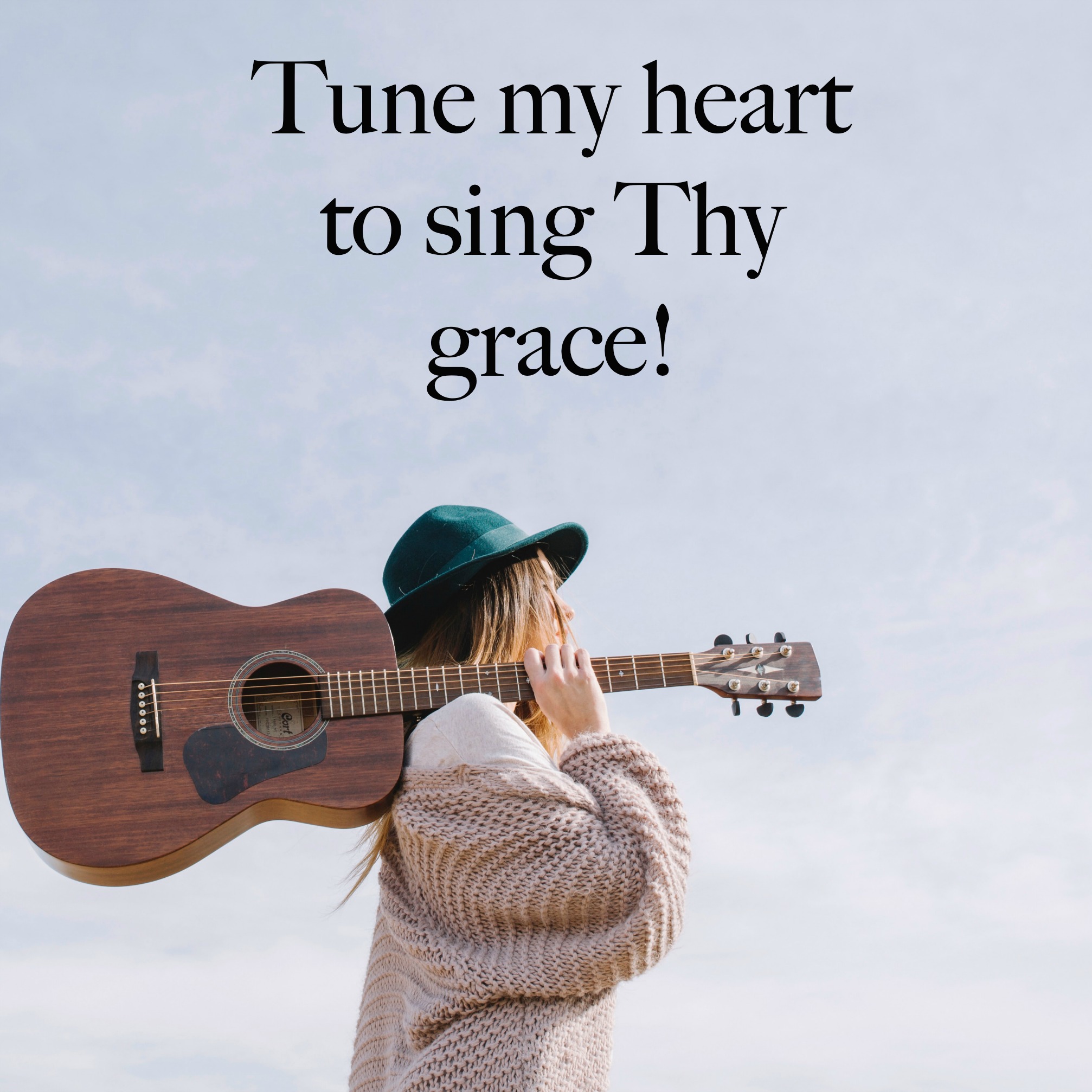 Tune my heart Guitar over girl's shoulder