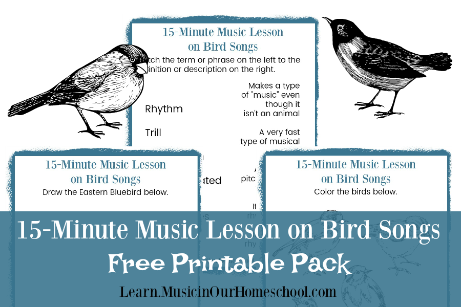 15-Minute Music Lesson on Bird Songs free video lesson and printable pack