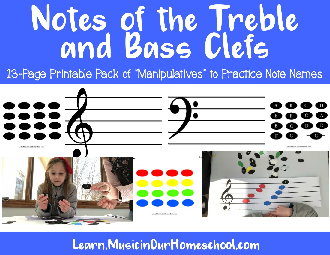Elementary Music Fun Bundle of Activities: Notes of Treble and Bass Clef Manipulatives