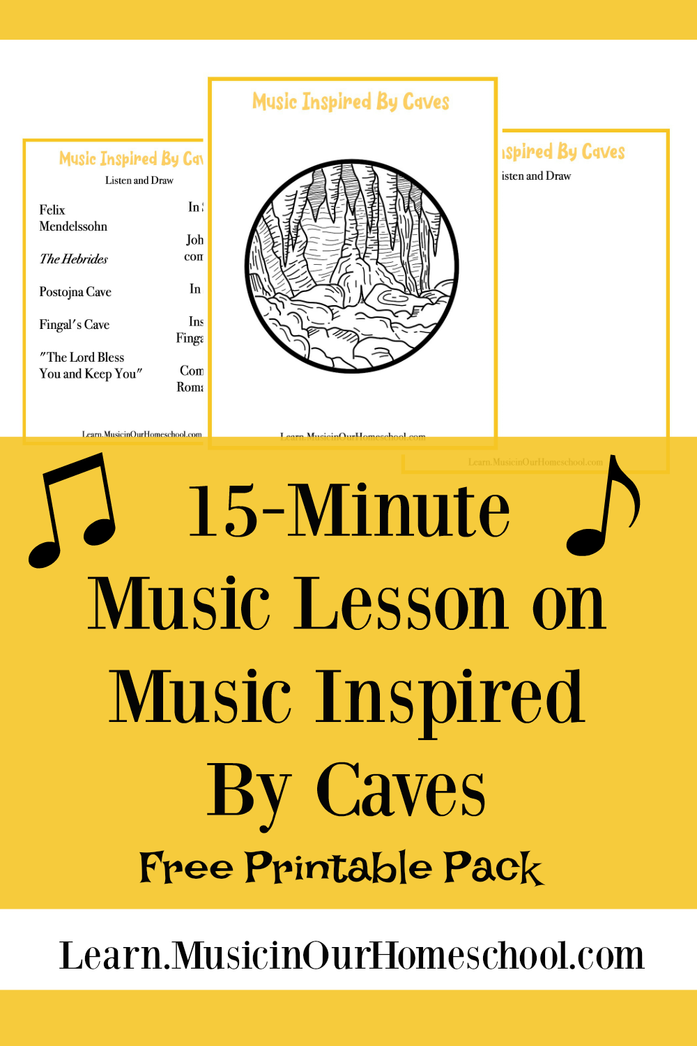 Music Inspired By Caves free printable pack