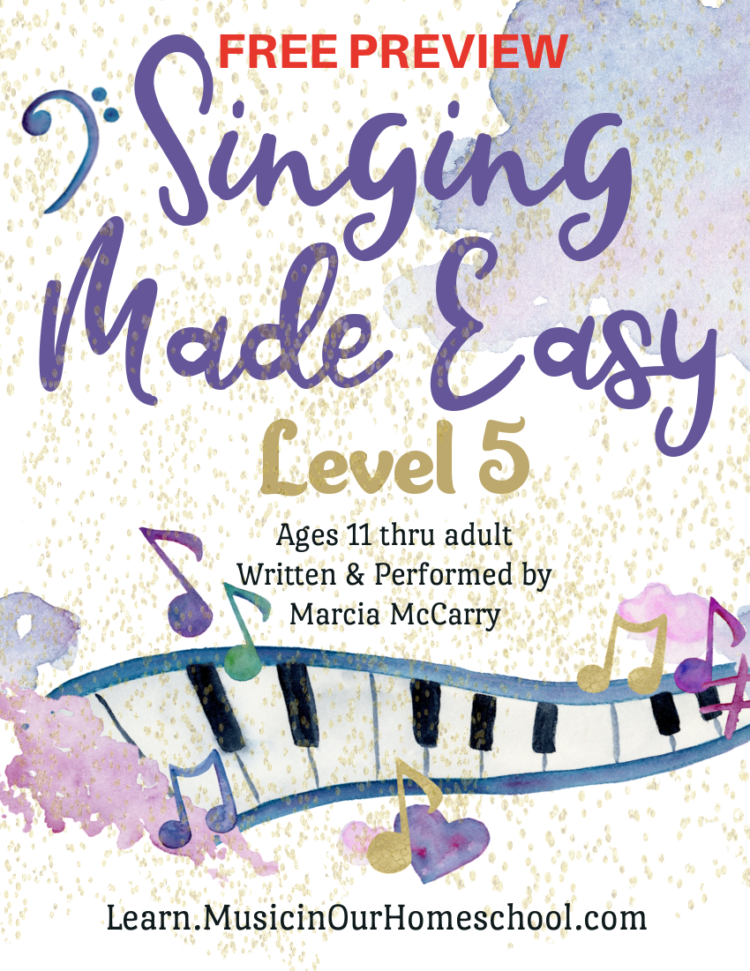 Get a free sample of Intermediate Singing Lessons with Singing Made Easy ~ Level 5 from Music in Our Homeschool