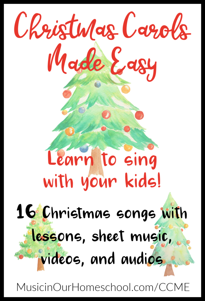 Christmas Carols Made Easy is a course for all ages to learn to sing together! From Music in Our Homeschool, beginning singing lessons with Christmas carols and Christmas songs.