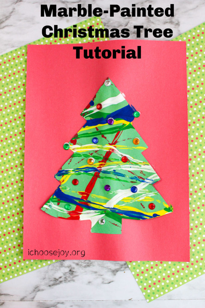 Marble Painted Christmas Tree craft