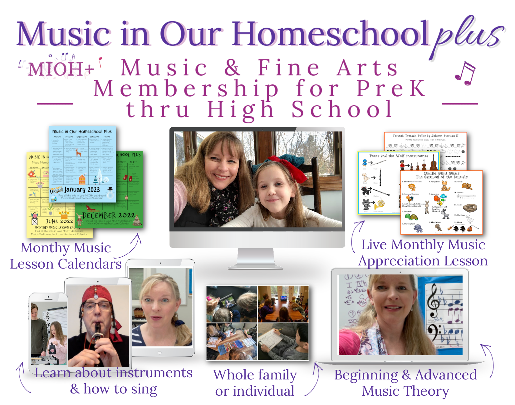 Music in Our Homeschool Plus music and fine arts membership for preschool thru high school