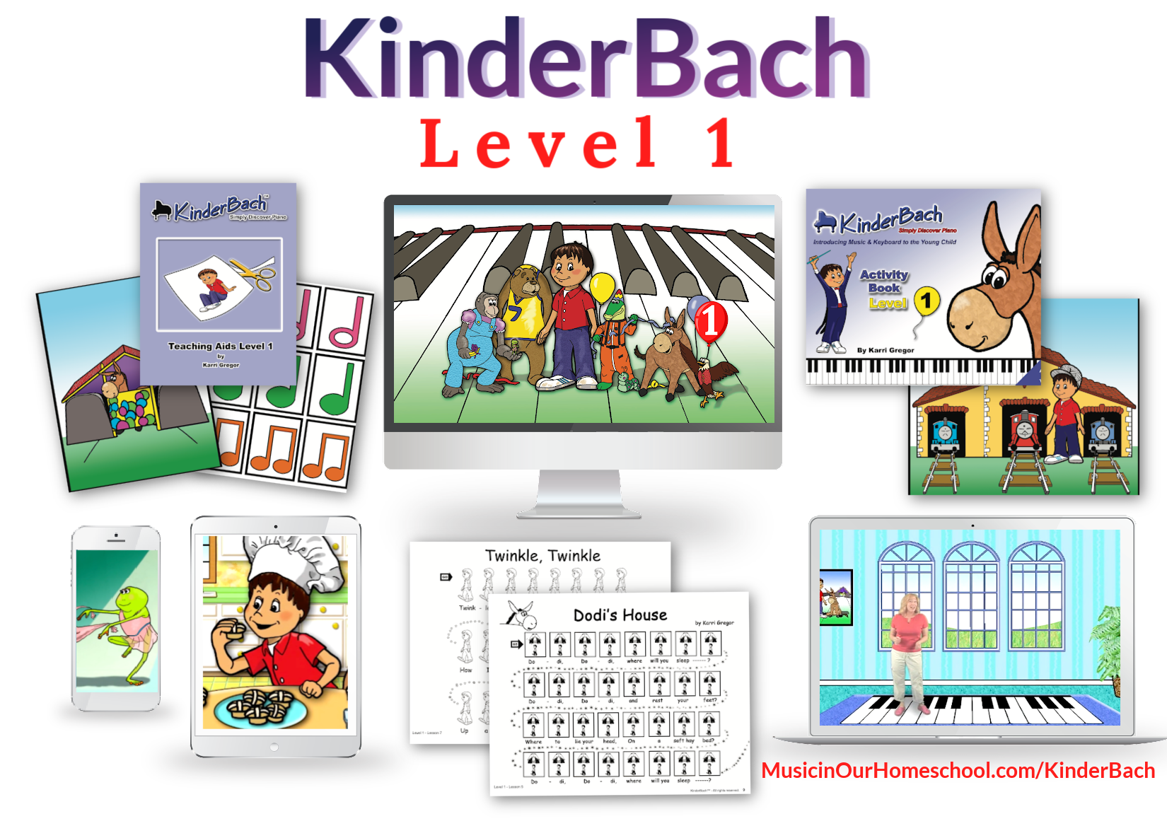 KinderBach Level 1 beginning piano and music theory for preschoolers