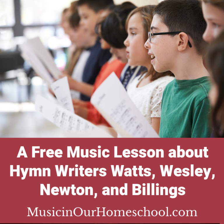 A Free Music Lesson about Hymn Writers Watts, Wesley, Newton, and Billings