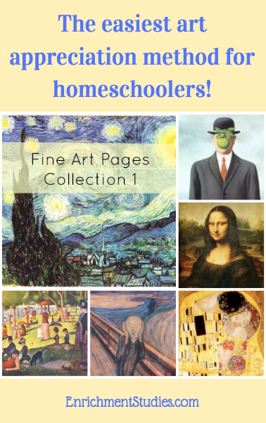 The Easiest art appreciation method for homeschoolers! Fine Art Pages