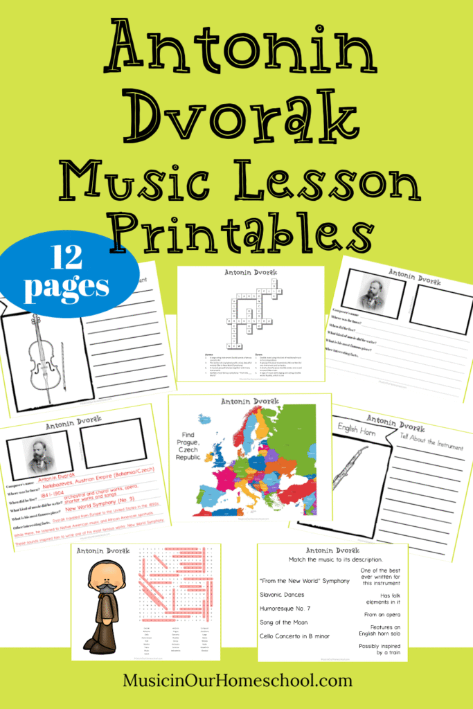Antonín Dvořák Composer Spotlight music lesson printables Who is Antonín Dvořák?