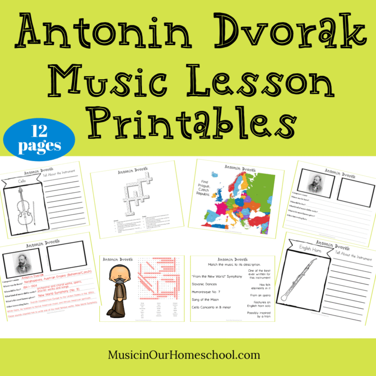 Antonín Dvořák Composer Spotlight music lesson printables Who is Antonín Dvořák?