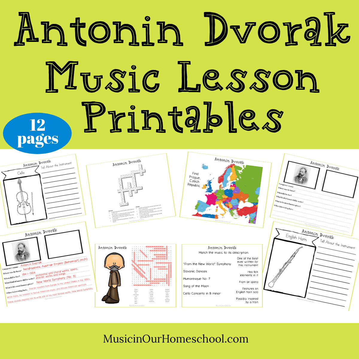 Antonín Dvořák Composer Spotlight music lesson printables Who is Antonín Dvořák?