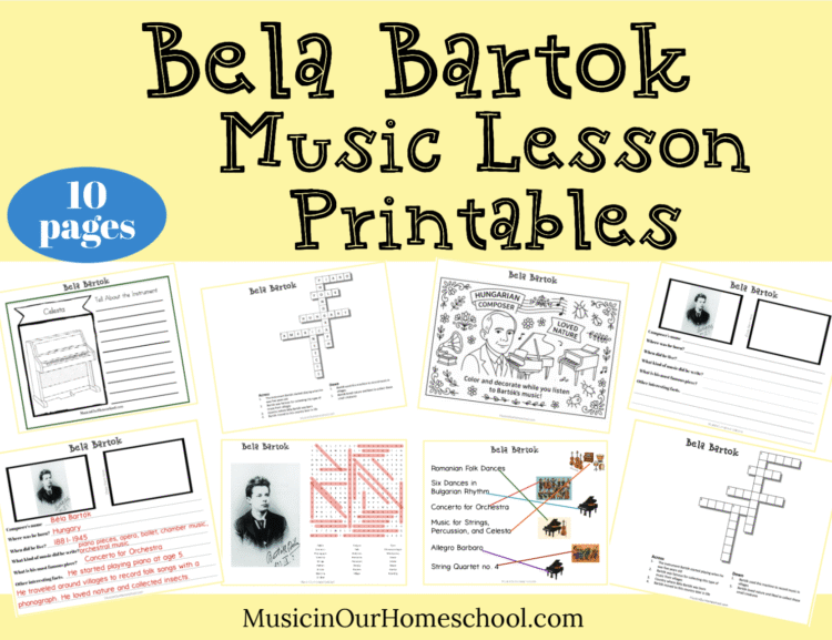 Bela Bartok Music Lessons Printables cover