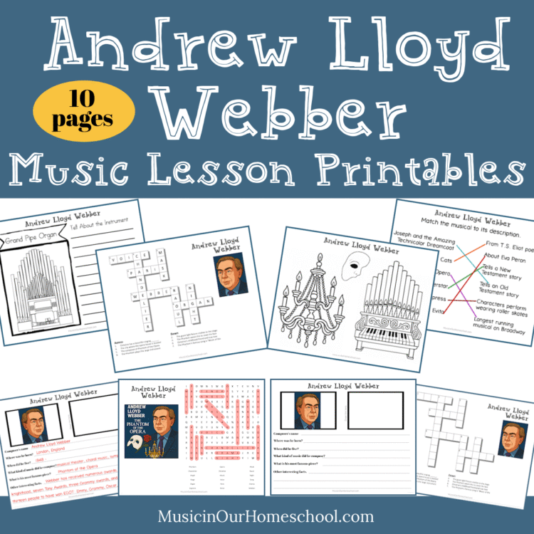 Andrew Lloyd Webber & The Phantom of the Opera Music Lesson Printable Pack