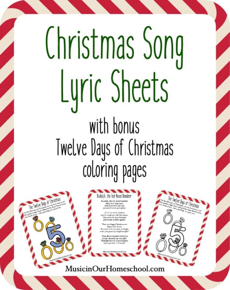 Christmas Song lyrics sheets