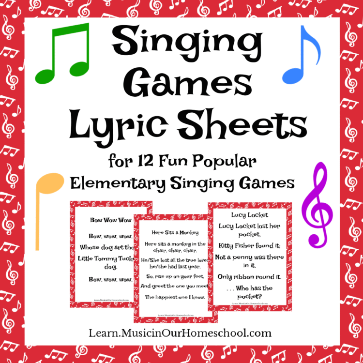 Singing Games Lyric Sheets 
https://www.teacherspayteachers.com/Product/Singing-Game-Lyric-Sheets-12-Common-Elementary-Songs-for-Music-Class-7745115