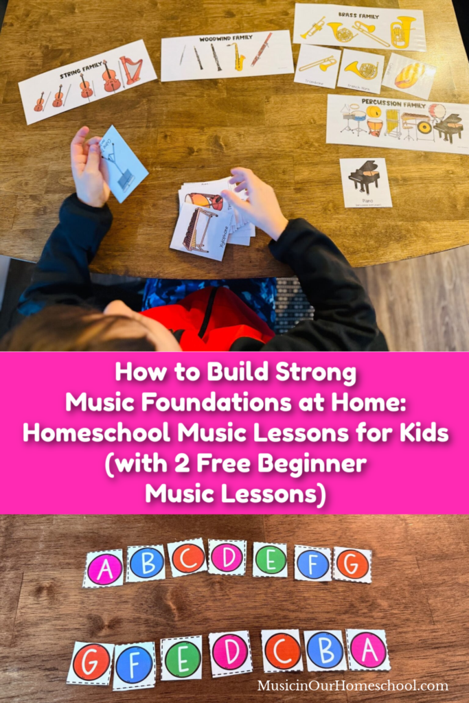 How to Build Strong
Music Foundations at Home: 
Homeschool Music Lessons for Kids 
(with 2 Free Beginner
Music Lessons)