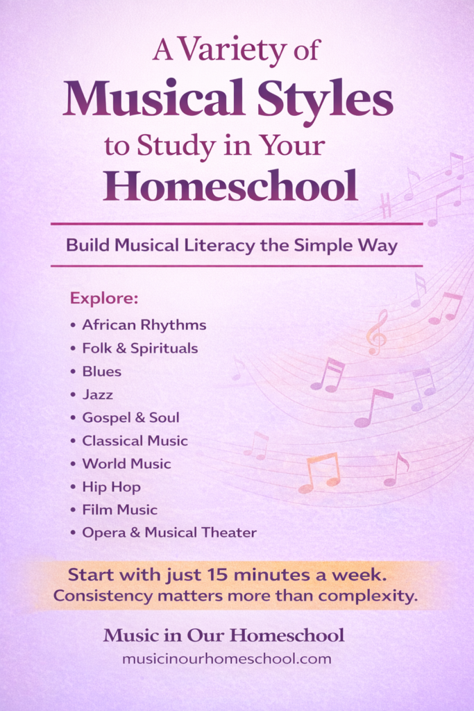 A Variety of Musical Styles to study in your homeschool