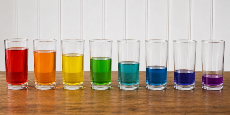 colored water for water xylophone